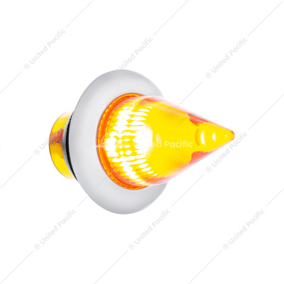 4 LED Dual Function 3/4" Mini Spike Light With SS Bezel (Clearance/Marker) - Amber LED/Amber Lens