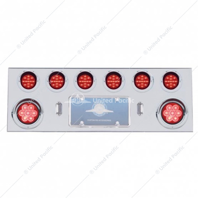 Stainless Rear Center Panel With Two 7 LED 4" Reflector Lights & Six 13 LED 2-1/2" Lights