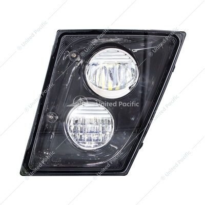 2 High Power LED Black Driving Light & Fog Light For 2003-2017 Volvo VNL - Driver/Left