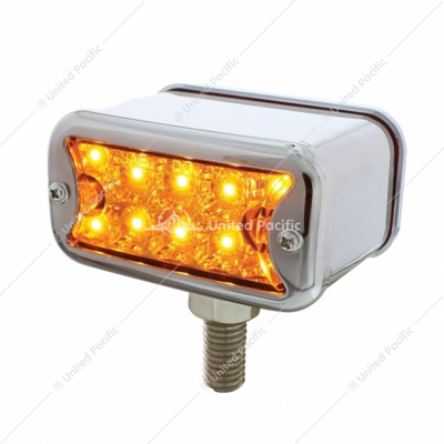 20 LED Dual Function Reflector Double Face Light With Bezel - T-Mount - Amber & Red LED/Amber & Red Lens
