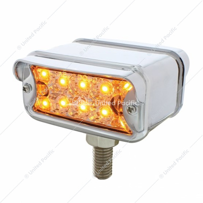 20 LED Dual Function Reflector Double Face Light With Visor - T-Mount -Amber & Red LED/Clear Lens