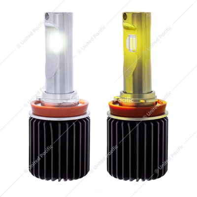 Triple Color High Power 12V H11 LED Bulbs - White/Yellow/W+Y (2-Pack)