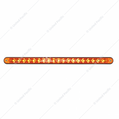 19 LED 12" Reflector Light Bar With Black Housing - Amber LED/Amber Lens