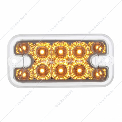 10 LED Dual Function Reflector Rectangular Light - Amber LED/Clear Lens (Bulk)