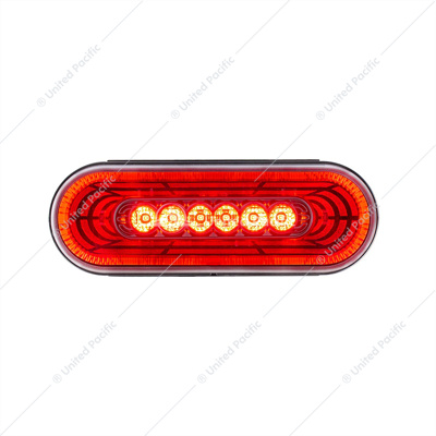 22 LED 6" Oval Abyss Light (Stop, Turn & Tail) - Red LED/Clear Lens
