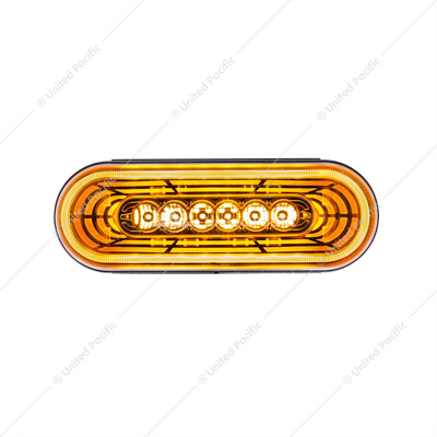22 LED 6" Oval Abyss Light (Turn Signal) - Amber LED/Clear Lens
