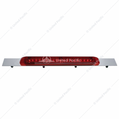 Chrome Top Mud Flap Plate With 19 LED 17" Light Bar - Red LED/Red Lens (Each)