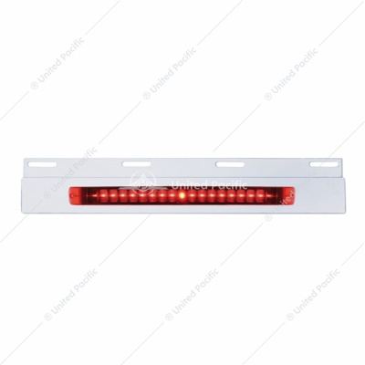 Stainless Top Mud Flap Plate With 19 LED 17" Light Bar - Red LED/Red Lens (Each)