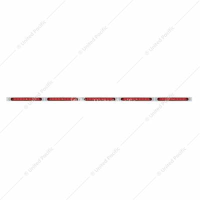 94" Stainless Steel Light Bracket - 19 LED 17-1/4" Light Bar x 5 With Red LED/Red Lens With Bezel