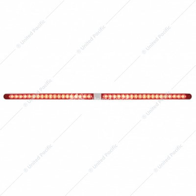Dual 14 LED 12" Reflector Light Bars With Bezel - Red LED/Red Lens
