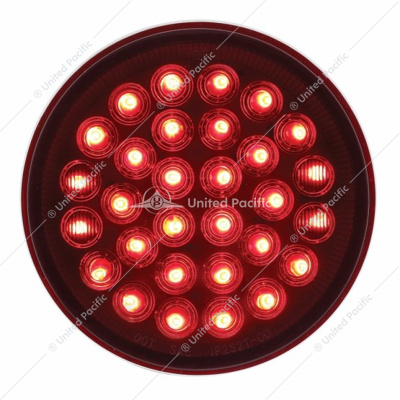 30 LED 4" Round Light (Stop, Turn & Tail) - Red LED/Red Lens