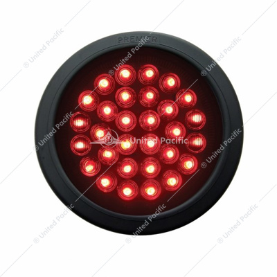 30 LED 4" Round Light Kit (Stop, Turn & Tail) - Red LED/Red Lens