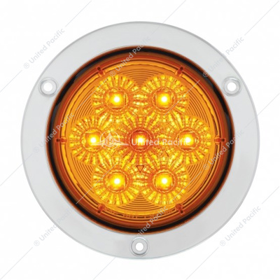 7 LED 4" SS Flange Turn Signal Light - Amber LED/Amber Lens