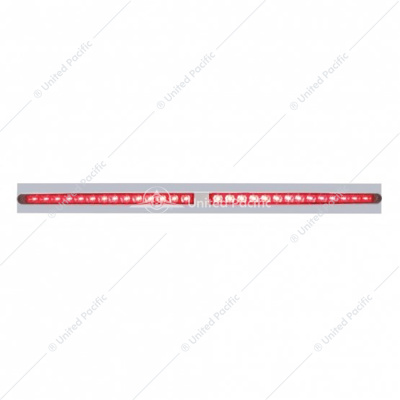 Chrome Top Mud Flap Plate With Two 14 LED 24" Light Bars - Red LED/Red Lens (Each)
