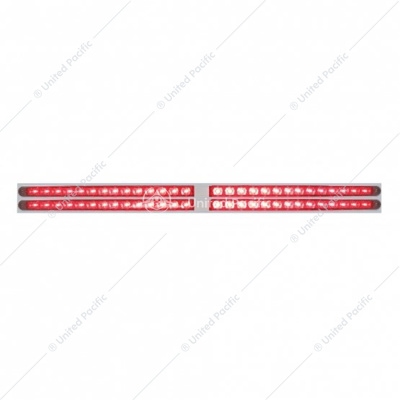 Chrome Top Mud Flap Plate With Four 14 LED 24" Light Bars - Red LED/Red Lens (Each)