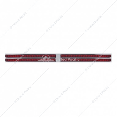 Chrome Top Mud Flap Plate With Four 19 LED 24" Reflector Light Bars - Red LED/Red Lens (Each)