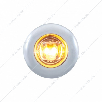 2 LED 3/4" Mini Light With Bezel (Clearance/Marker) - Amber LED/Clear Lens