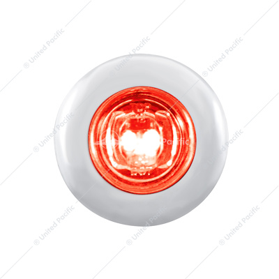 2 LED 3/4" Mini Light With Bezel (Clearance/Marker) - Red LED/Clear Lens