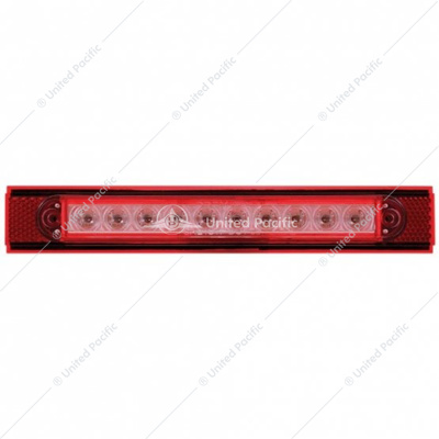 10 LED Conspicuity Reflector Plate Light With Red Reflector - Red LED/Clear Lens (Each)