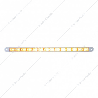 14 LED 12" Auxiliary Warning Light Bar Only - Amber LED/Clear Lens (Bulk)