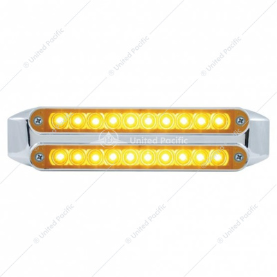 Dual 10 LED 6-1/2" Turn Signal Light Bars - Amber LED/Amber Lens