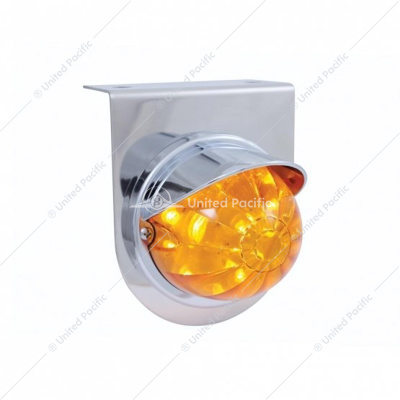 Stainless Light Bracket With 17 LED Dual Function Watermelon Light & Visor - Amber LED/Amber Lens