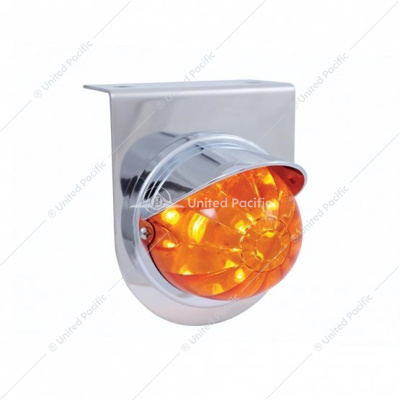 Stainless Light Bracket With 17 LED Dual Function Watermelon Light & Visor - Amber LED/Dark Amber Lens
