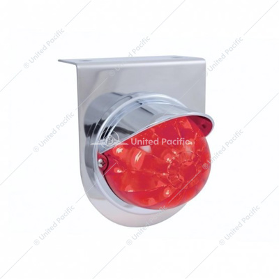 Stainless Light Bracket With 17 LED Watermelon Light & Visor - Red LED/Red Lens