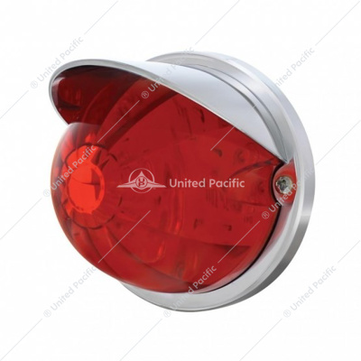 17 LED Dual Function Watermelon Flush Mount Kit With Visor - Red LED/Red Lens
