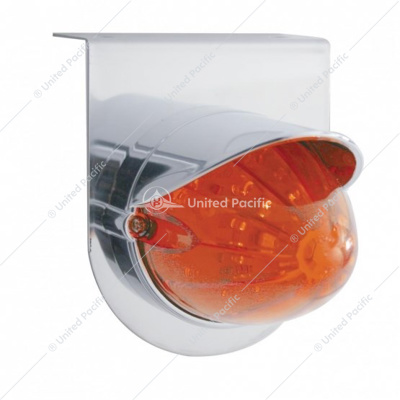 Stainless Light Bracket With 19 LED Bullet Style Grakon 1000 Light & Visor - Amber LED/Dark Amber Lens