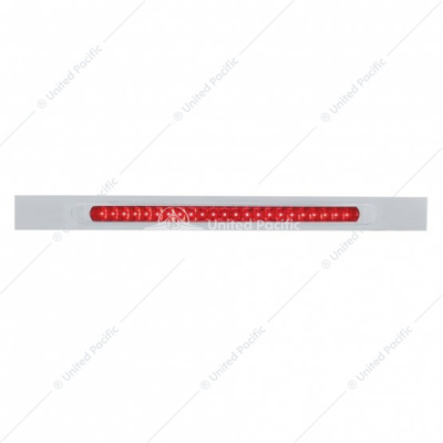 Chrome Top Mud Flap Plate With 23 SMD LED Light Bar & Bezel - Red LED (Each)