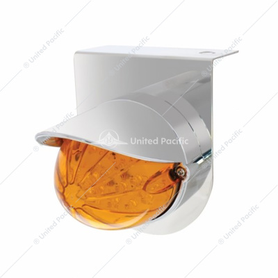 Stainless Light Bracket With 19 LED Bullet Style Grakon 1000 Light & Visor - Amber LED/Amber Lens