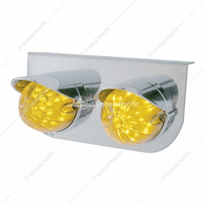 SS Light Bracket With 2X 19 LED Bullet Style Grakon 1000 Lights & Visors -Amber LED & Lens
