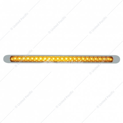 23 LED 17-1/4" Reflector Turn Signal Light Bar With Bezel - Amber LED/Amber Lens