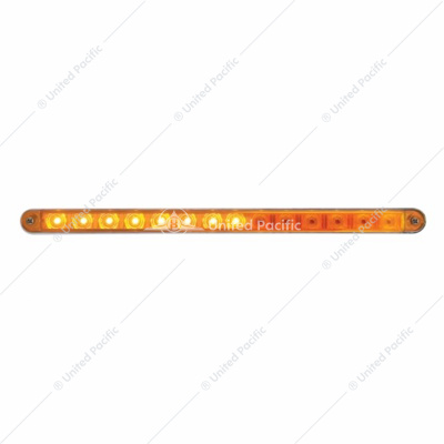 14 LED 12" Sequential Light Bar With Bezel - Amber LED/Amber Lens