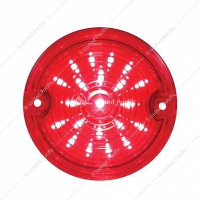 21 LED 3-1/4" Dual Function Signal Light For Harley Motorcycle With 1157 Plug - Red LED/Red Lens