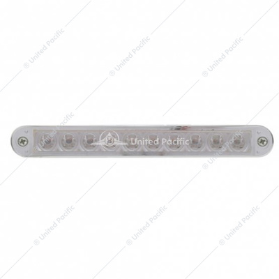 10 LED 6-1/2" Turn Signal Light Bar With Bezel - Amber LED/Clear Lens