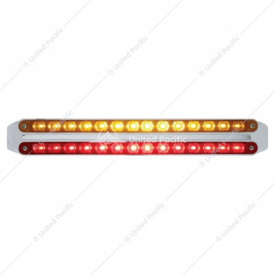Dual 14 LED 12" Light Bars - Amber & Red LED/Amber & Red Lens
