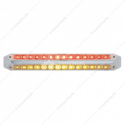 Dual 14 LED 12" Light Bars - Amber & Red LED/Clear Lens