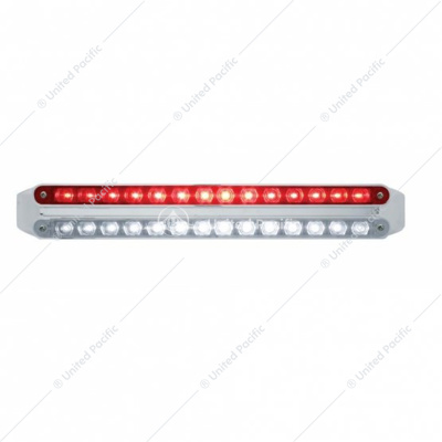 Dual 14 LED 12" Light Bars - Red & White LED/Red & Clear Lens