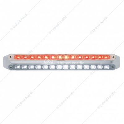 Dual 14 LED 12" Light Bars - Red & White LED/Clear Lens