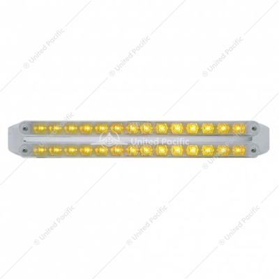 Dual 14 LED 12" Turn Signal Light Bars - Amber LED/Chrome Lens
