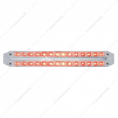 Dual 14 LED 12" Light Bars (Stop, Turn & Tail) - Red LED/Chrome Lens