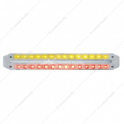 Dual 14 LED 12" Light Bars - Amber & Red LED/Chrome Lens