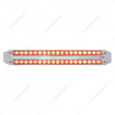 Dual 19 LED 12" Reflector Light Bars (Stop, Turn & Tail) - Red LED/Clear Lens