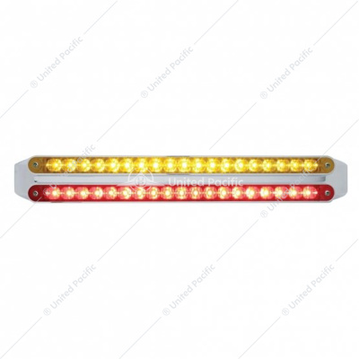Dual 19 LED 12" Reflector Light Bars - Amber & Red LED/Amber & Red Lens