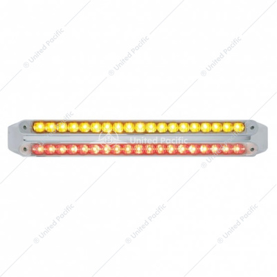Dual 19 LED 12" Reflector Light Bars - Amber & Red LED/Clear Lens