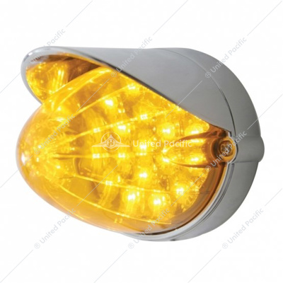 19 LED Reflector Grakon 1000 Flush Mount Kit With Visor - Amber LED/Amber Lens