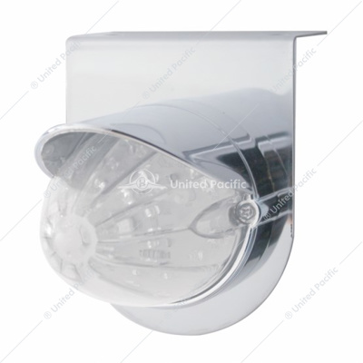 Stainless Light Bracket With 19 LED Watermelon Light & Visor - Amber LED/Clear Lens