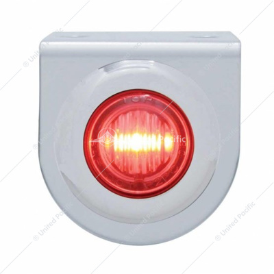 Stainless Light Bracket With 3 LED 3/4" Mini Light - Red LED/Red Lens